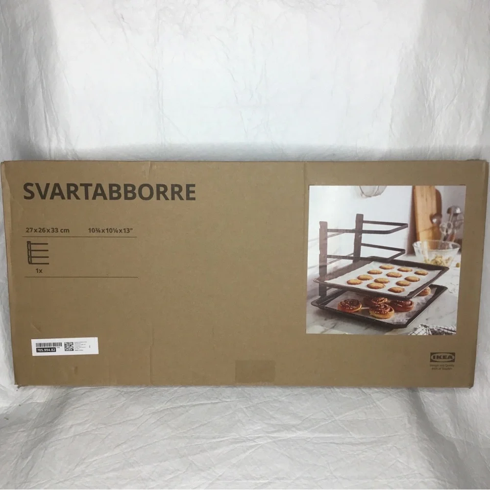IKEA Foldable Baking Sheet Rack Svartabborre 4 Tier Metal Black